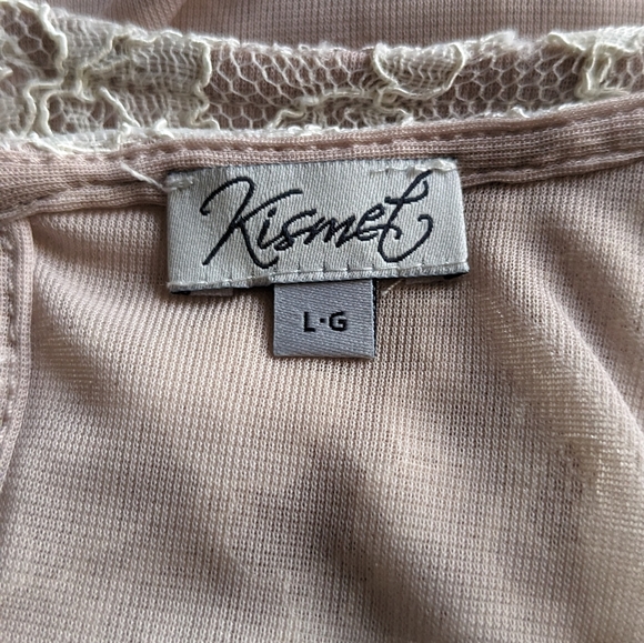 KISMET Luxury Beige Lace Sleeves Blouse Size L - Picture 15 of 15